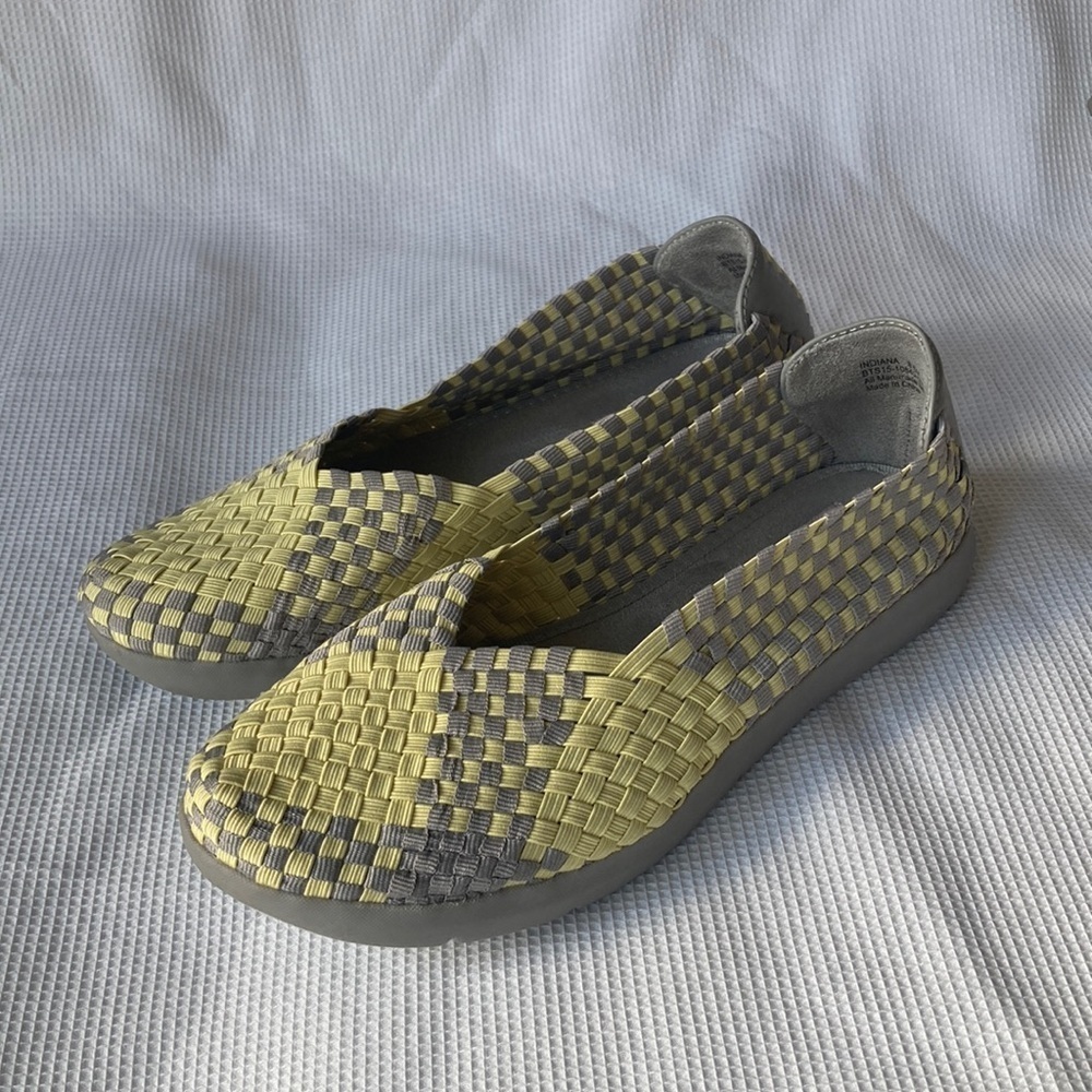 Bare Traps Indiana Woven Slip-on Yellow and Gray shoes Size 8.5
